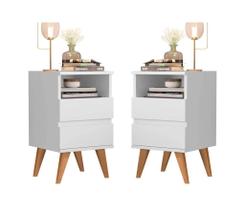 Conjunto 2 Mesa de cabeceira 2 Gavetas Pés Palito - Pop - CM