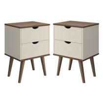 Conjunto 2 Mesa De Cabeceira Decore Madri Retrô Pés Palito