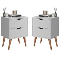 Conjunto 2 Mesa De Cabeceira Decore Madri Retrô Pés Palito Conjunto 2 Mesa De Cabeceira Decore Madri Retrô Pés Palito