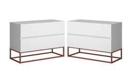 Conjunto 2 Mesa de Cabeceira Eros 60 Estilo Industrial Base Cobre Conjunto 2 Mesa de Cabeceira Eros 60 Estilo Industrial Base Cobre