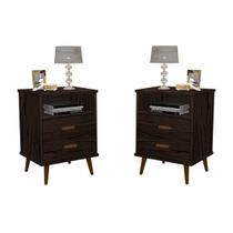 Conjunto 2 Mesa de Cabeceira Itália Malbec