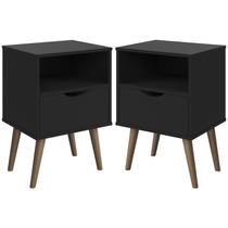 Conjunto 2 Mesa De Cabeceira Milão Estilo Retrô Pés Retrô Conjunto 2 Mesa De Cabeceira Milão Estilo Retrô Pés Retrô
