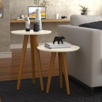 Conjunto 2 Mesas 4202 Pés Palito Ofertamo Sala Off White Conjunto 2 Mesas 4202 Pés Palito Ofertamo Sala Off White