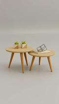 Conjunto 2 Mesas Centro Madeira Decorativa Off White