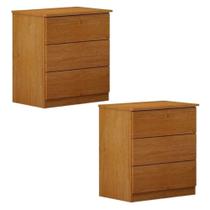 Conjunto 2 Mesas de Cabeceira 028 Moveis Valverde Cinamomo