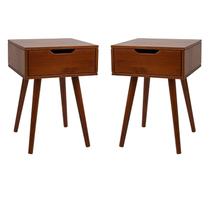 Conjunto 2 Mesas de Cabeceira 1 Gaveta Retrô