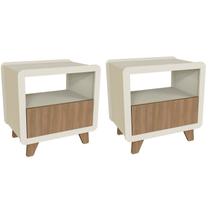 Conjunto 2 Mesas de Cabeceira 55cm com Gaveta e Nicho 100% Mdf Padrão Planejados Mabel Conjunto 2 Mesas de Cabeceira 55cm com Gaveta e Nicho 100% Mdf Padrão Planejados Mabel