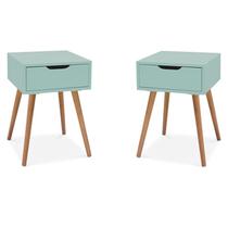 Conjunto 2 Mesas de Cabeceira Retrô Pés Palito Memphis