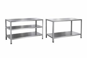 Conjunto 2 Mesas Inox 304 100x50 Dupla e Tripla Mesa de Preparo Cozinha Industrial Profissional
