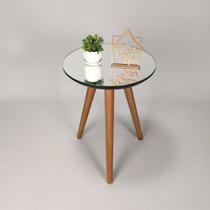 Conjunto 2 Mesas Laterais com Tampo Espelhado 60x40cm e 50x40cm Pés Palito