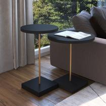 Conjunto 2 Mesas Laterais Redonda Conjunto 2 Mesas Laterais Redonda