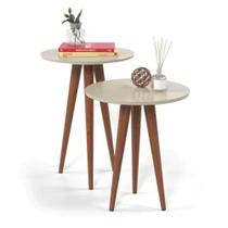 Conjunto 2 Mesas Lateral e Canto Slim Off White Conjunto 2 Mesas Lateral e Canto Slim Off White