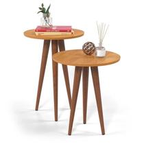 Conjunto 2 mesas slim canto cinamomo/marrom Conjunto 2 mesas slim canto cinamomo/marrom