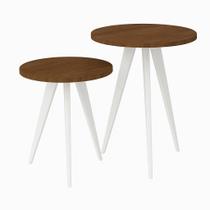 Conjunto 2 Mesinhas Lateral Canto Sala Quarto Redonda B.M FS