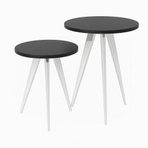 Conjunto 2 Mesinhas Lateral Canto Sala Quarto Redonda C.P FS Conjunto 2 Mesinhas Lateral Canto Sala Quarto Redonda C.P FS