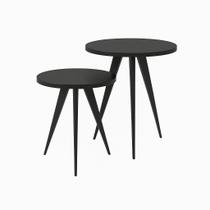 Conjunto 2 Mesinhas Lateral Canto Sala Quarto Redonda P.P FS Conjunto 2 Mesinhas Lateral Canto Sala Quarto Redonda P.P FS