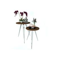 Conjunto 2 Mesinhas Lateral De Canto Sala Quarto Redonda C.M