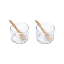 Conjunto 2 Molheiras de Vidro com 2 Colheres de Bambu 6772 - Lyor