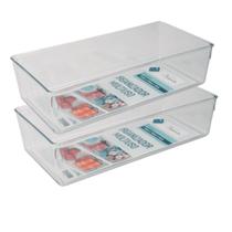 Conjunto 2 Organizadores Geladeira Porta Alimentos Transparente