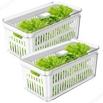 Conjunto 2 Organizadores Hermético De Geladeira 5 Litros Cesto Escorredor Clear Fresh - Natural Conjunto 2 Organizadores Hermético De Geladeira 5 Litros Cesto Escorredor Clear Fresh - Natural