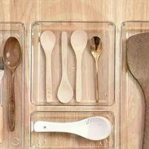 Conjunto 2 Organizadores Modular Quadrado Escritório Gaveta