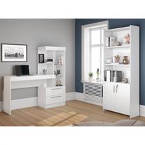 Conjunto 2 Peças 1 Escrivaninha com Estante 1 Armário 2 Portas Espresso Móveis Branco Conjunto 2 Peças 1 Escrivaninha com Estante 1 Armário 2 Portas Espresso Móveis Branco