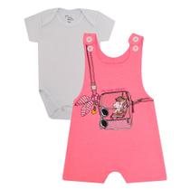 Conjunto 2 Peças Bebê Jardineira e Body Menina Verão Conjunto 2 Peças Bebê Jardineira e Body Menina Verão