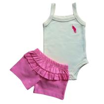 Conjunto 2 Peças Bebê Menina Body e Short Verão