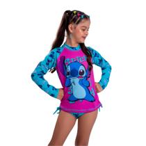 Conjunto 2 Peças Biquíni E Blusa Proteção Uv 50 Infantil Juvenil 4 ao 14