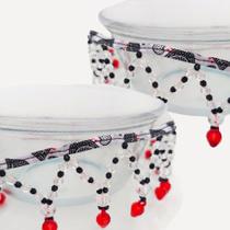 Conjunto 2 Peças Cobre Alimento em Pedraria Galinhas e Frutas