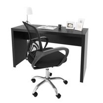 Conjunto 2 Peças com Escrivaninha 127cm ME4135 e Cadeira Diretor Tela Mesh Tok 3310 Espresso Móveis Preto Conjunto 2 Peças com Escrivaninha 127cm ME4135 e Cadeira Diretor Tela Mesh Tok 3310 Espresso Móveis Preto
