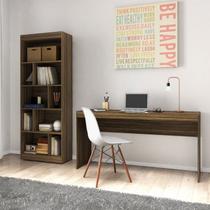 Conjunto 2 Peças Escrivaninha Reta 150cm Estante Livreiro 4 Prateleiras Conjunto 2 Peças Escrivaninha Reta 150cm Estante Livreiro 4 Prateleiras
