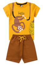 Conjunto 2 Peças Infantil Roupa Menino Verão 2025 Hello Kangulu Algodão Premium