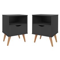 Conjunto 2 Peças Mesa de Cabeceira Grécia Luxo Pés Palito