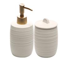 Conjunto 2 Peças para Banheiro de Cerâmica Duna Bege - Wolff Conjunto 2 Peças para Banheiro de Cerâmica Duna Bege - Wolff