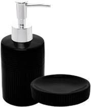 Conjunto 2 Peças para Banheiro de Cerâmica Essência Pretoo - Wolff