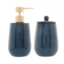 Conjunto 2 Peças para Banheiro de Cerâmica Reactive Azul - Lyor Conjunto 2 Peças para Banheiro de Cerâmica Reactive Azul - Lyor