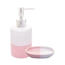 Conjunto 2 Peças Porta Sabonete Líquido Saboneteira Ceramica Conjunto 2 Peças Porta Sabonete Líquido Saboneteira Ceramica