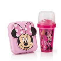 Conjunto 2 Peças Rosa Minnie Sanduicheira Copo 320ml Plasutil Conjunto 2 Peças Rosa Minnie Sanduicheira Copo 320ml Plasutil