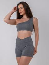 Conjunto 2 Peças Top Um Ombro Só Sem Bojo Mula Manca E Short Transpassado Suplex Cós V Fitness Feminino Academia Treino Corrida RLC Modas Conjunto 2 Peças Top Um Ombro Só Sem Bojo Mula Manca E Short Transpassado Suplex Cós V Fitness Feminino Academia Treino Corrida RLC Modas