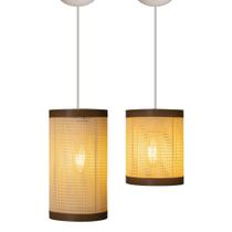 Conjunto 2 Pendente Sala Cozinha Decoração Palha Duplo Luxo