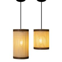 Conjunto 2 Pendente Sala Cozinha Decoração Palha Duplo Luxo Conjunto 2 Pendente Sala Cozinha Decoração Palha Duplo Luxo