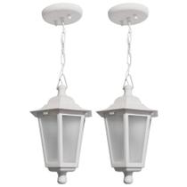 Conjunto 2 Pendentes de Teto Coloniais Luminárias Gregas Externas Brancas Bivolt Dital Conjunto 2 Pendentes de Teto Coloniais Luminárias Gregas Externas Brancas Bivolt Dital