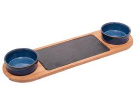 Conjunto 2 Petisqueiras Com Bandeja 12x40x4 Cm - Lyor