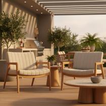 Conjunto 2 Poltrona Milano Para Área Ou Varanda Gourmet Luxo Madeira Maciça Sala De Estar Conjunto 2 Poltrona Milano Para Área Ou Varanda Gourmet Luxo Madeira Maciça Sala De Estar