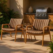 Conjunto 2 Poltrona Milano Para Área Ou Varanda Gourmet Luxo Madeira Maciça Sala De Estar Conjunto 2 Poltrona Milano Para Área Ou Varanda Gourmet Luxo Madeira Maciça Sala De Estar