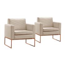 Conjunto - 2 Poltronas Apolo Luxo Base Bronze Castellar