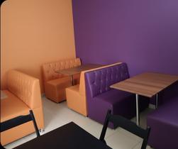 Conjunto 2 poltronas booth com 1 mesa mdf restaurante Conjunto 2 poltronas booth com 1 mesa mdf restaurante