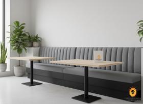 Conjunto 2 poltronas booth com 1 mesa restaurante Conjunto 2 poltronas booth com 1 mesa restaurante