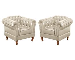 Conjunto 2 Poltronas Chesterfield Dom Pedro Decoração Sala Recepção Retrô